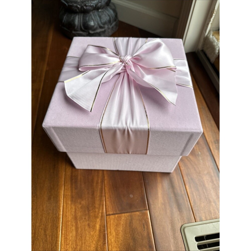 Papyrus Gift Box Pink Felt With Satin Bow Square